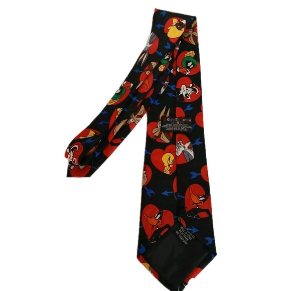 Looney Tunes Mania Vintage 1994 Necktie Tie Retro Taz Tweety Bugs Bunny #1225 - Picture 1 of 7